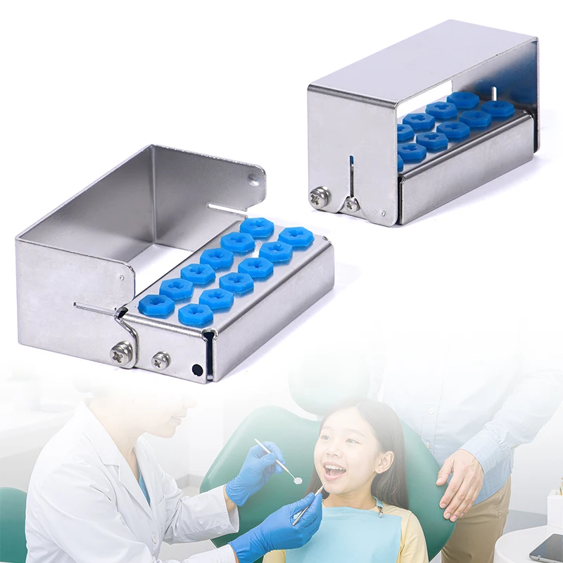 

1pc 12 Holes Dental Burs Holder Sterilizer Case Endo File Disinfection Box Organizer Autoclavable Box Dentistry Instruments
