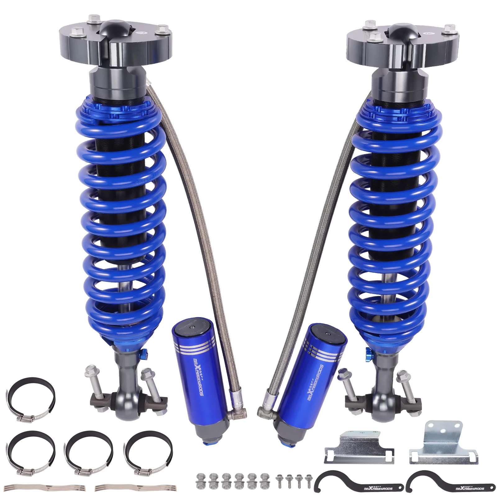 MaXpeedingrods X3 Series 0-2 Inches Off-road Front Shock W/ Reservoir 10 Way Damper For FORD F150 4WD 2014-2020