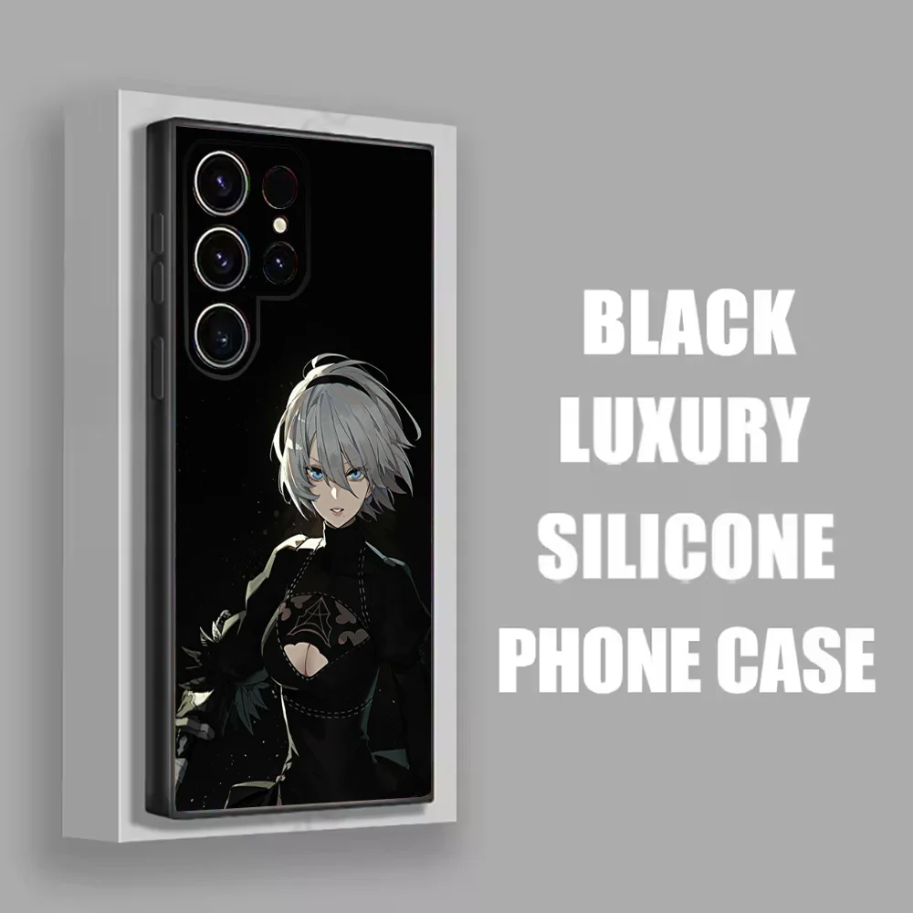 N-NieR A-Automata 2B Phone Case For Samsung S25,S24,S21,S22,S23,S30,Ultra,S20,Plus,Fe,Lite,Note,10 Black Soft Shell