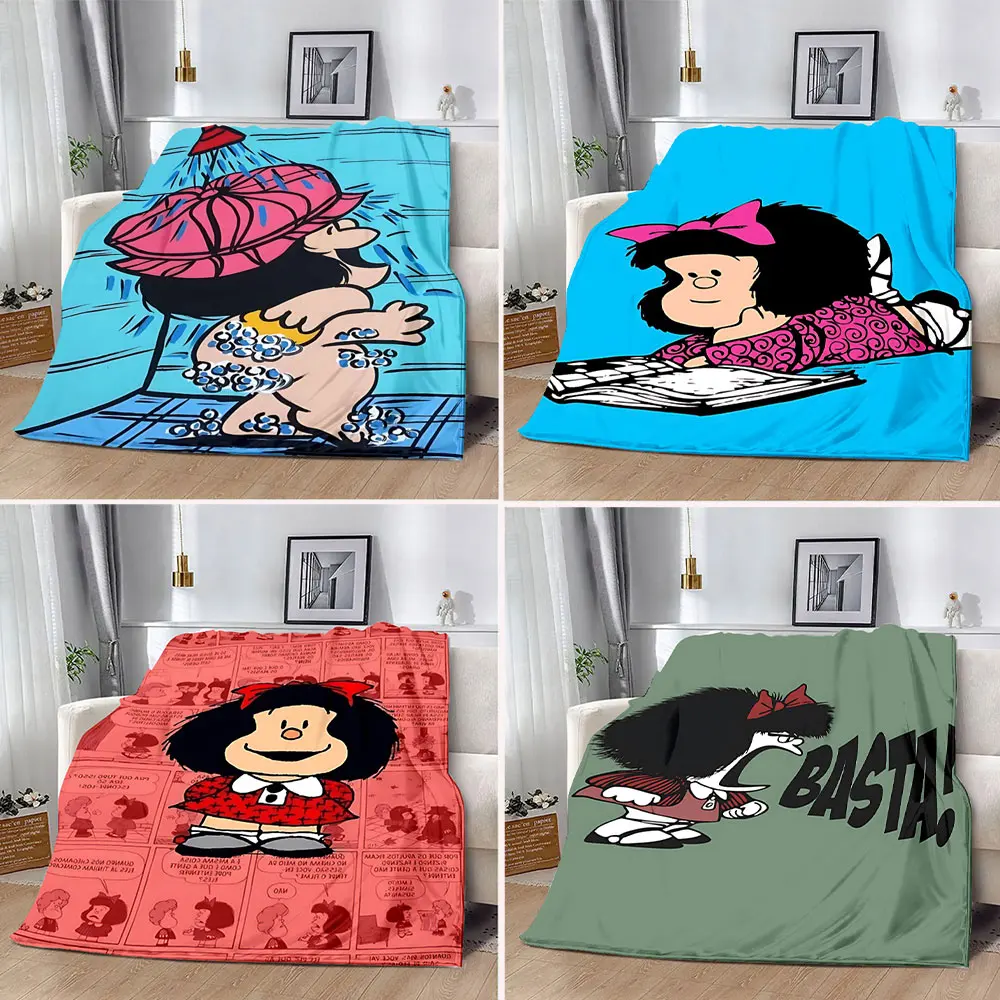 Hot Comics Cute Mafaldas Printed Blanket Picnic Blankets Warm Blanket Soft and Comfortable Blanket Home Travel Birthday Gift