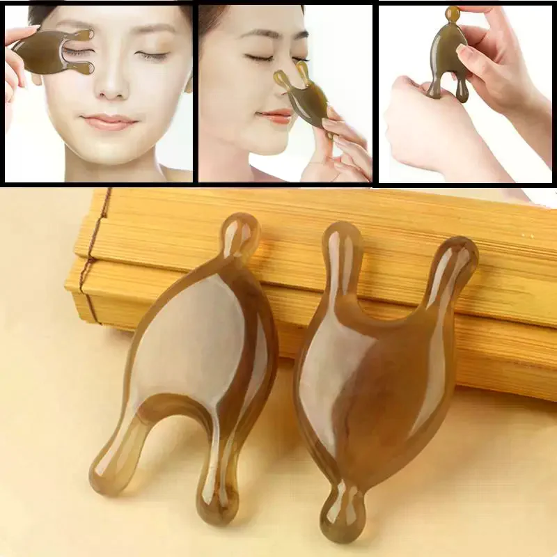 Guasha Resin Massage Comb Face Eye Lifting Scraping SPA Massage Plate Reduce Puffiness Meridian Dredging Stick Nose Massage Tool