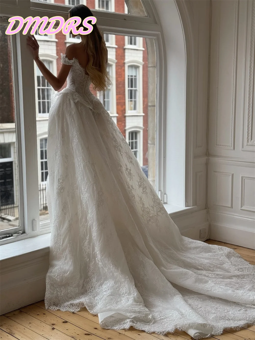 Robe de mariée en dentelle sans manches, élégante, glamour, longueur au sol, chérie, 2025