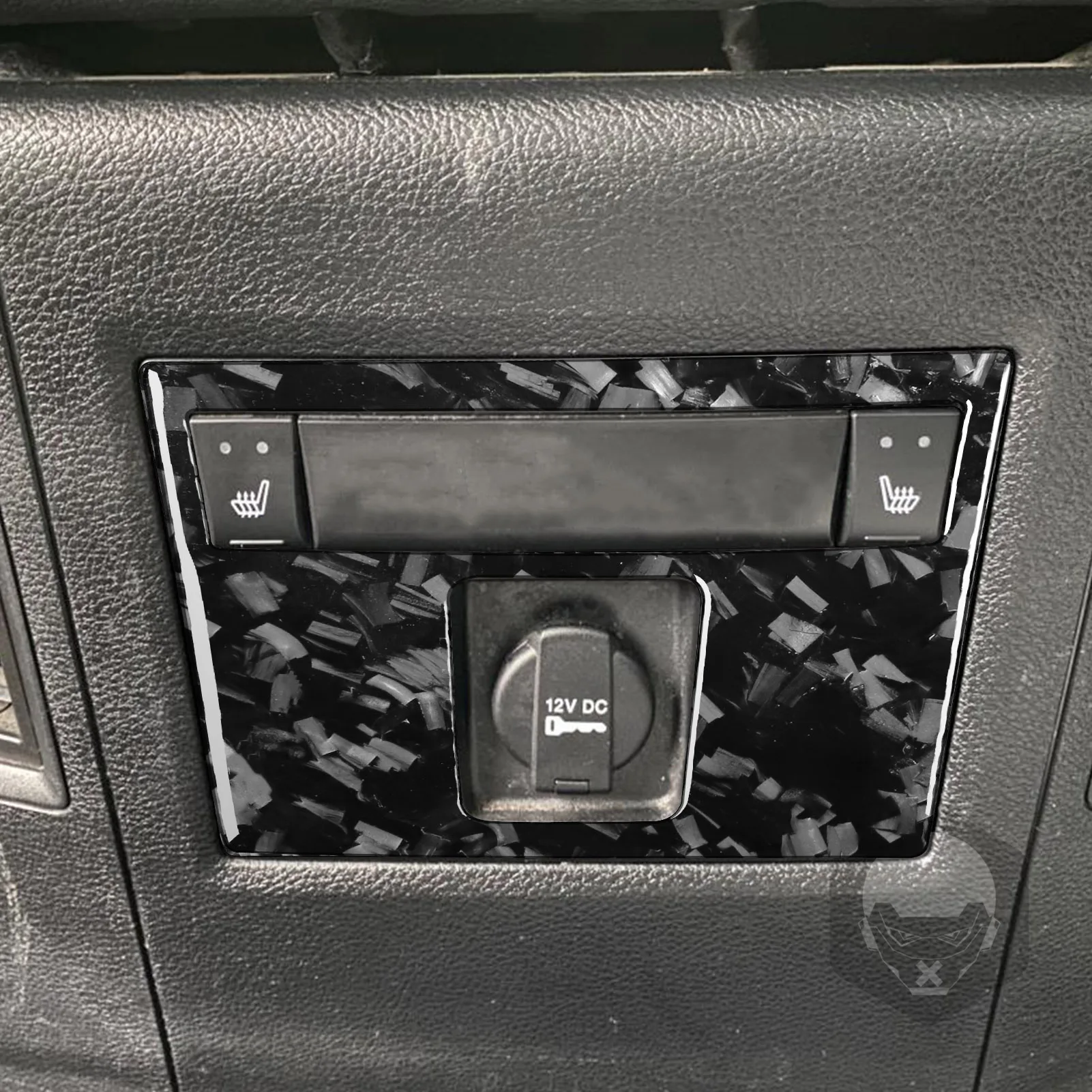 FOR Dodge Ram 1500 2500 3500 13-18 Forged Carbon Fiber Car Rear Power Interface Control Panel Decor Interior Accessories Sticker - view 3