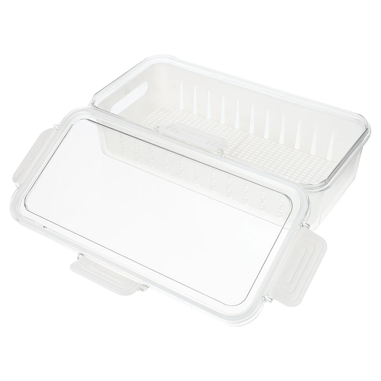 

1pc Multifunctional Vegetable Fruit Washing Drain Box Kitchen Home Fresh Storage Holder Sealed Dustproof Premium