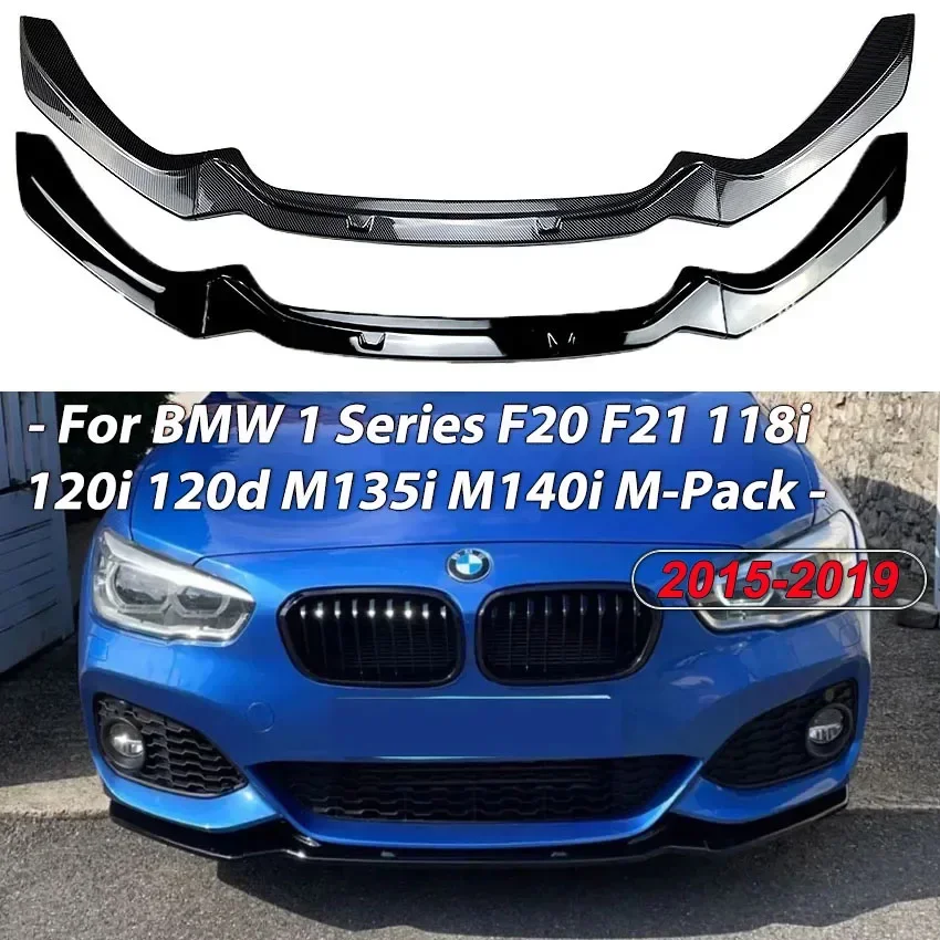 For BMW 1 Series F20 F21 118i 120i 120d M135i M140i M-Pack 2015-2019 Maxton Style Front Bumper Lip Splitter Spoiler Body Kit New