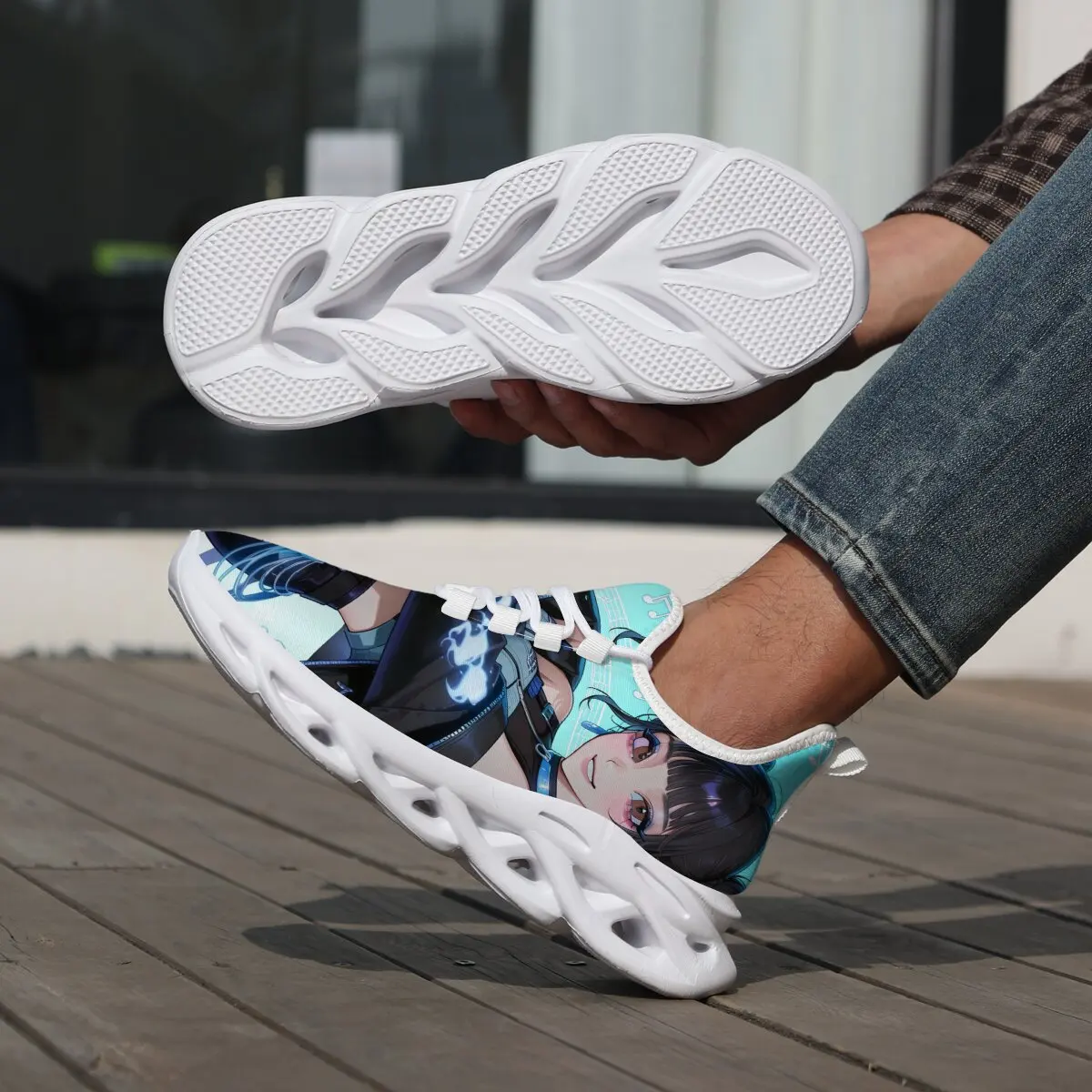 Espadrilles décontractées femmes mignon Anime fille imprimé léger sport baskets hommes chaussures respirant sans lacet chaussures de course en plein air