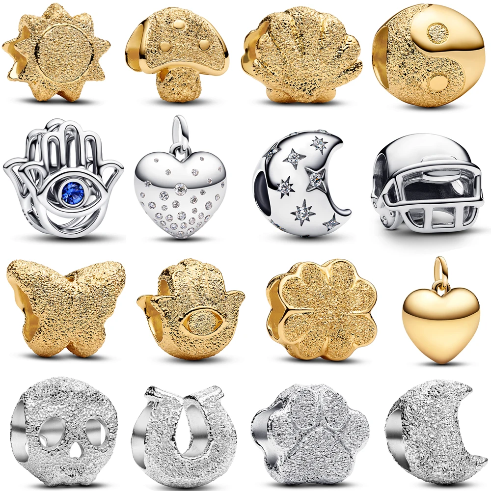 

Trendy 925 Sterling Silver Hamsa Hand Charm Textured Paw Mini Beads Fits Bracelet & Necklace Lovely Jewelry Accessories Gifts