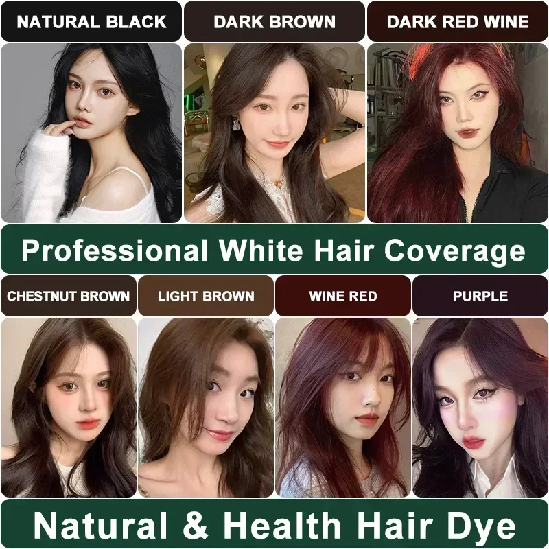 Hair Dye Shampoo 3 in 1 Light Brown Aloe Vera Ginger Essence Grey Hair Cover Both Men Women Mild Plant Formula Mild Color Valid