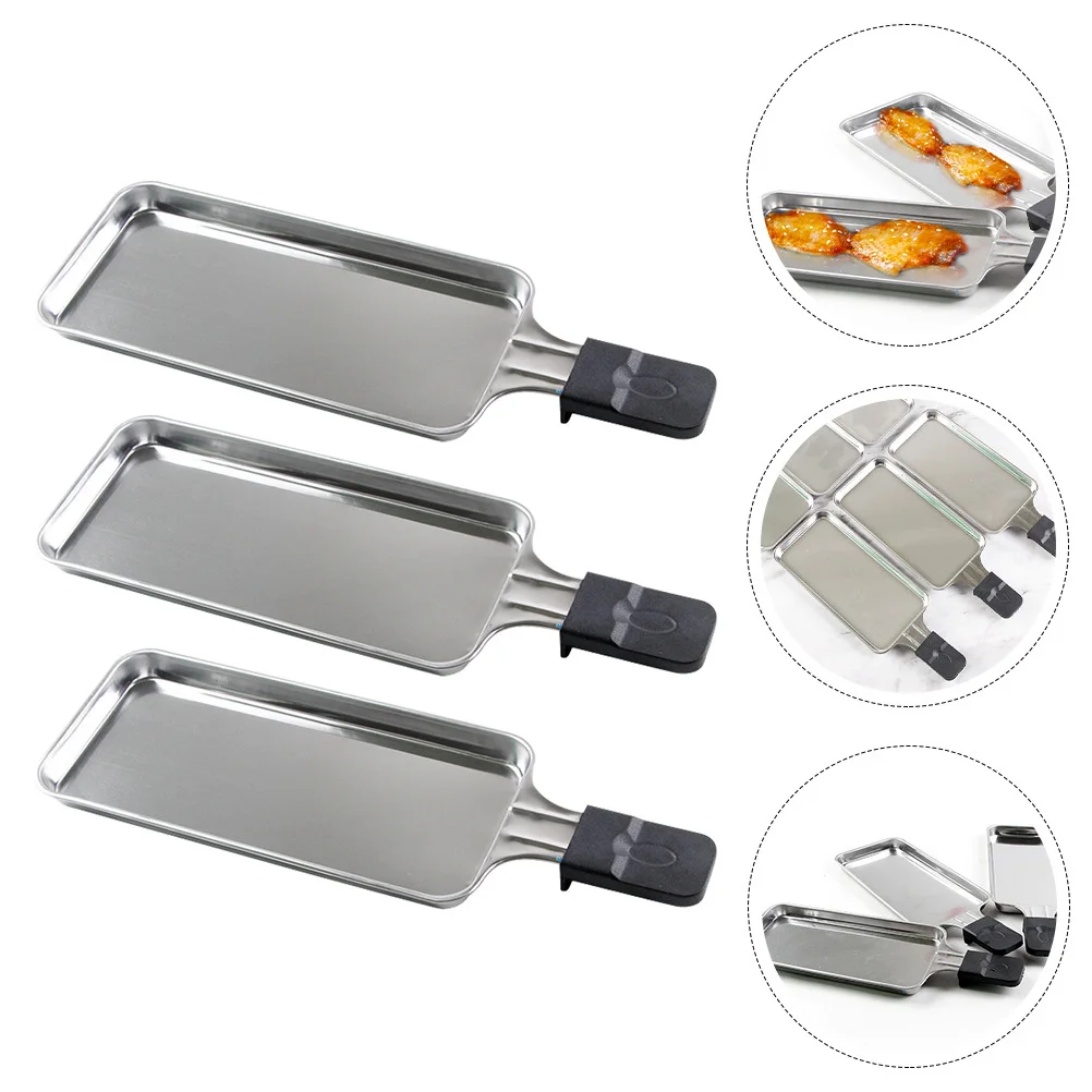 

3pcs Stainless Steel Baking Pan Electric Oven Roasting Pan For Bbq Meat Vegetable Korean Style Reusable Kitchen Bakeware Tray