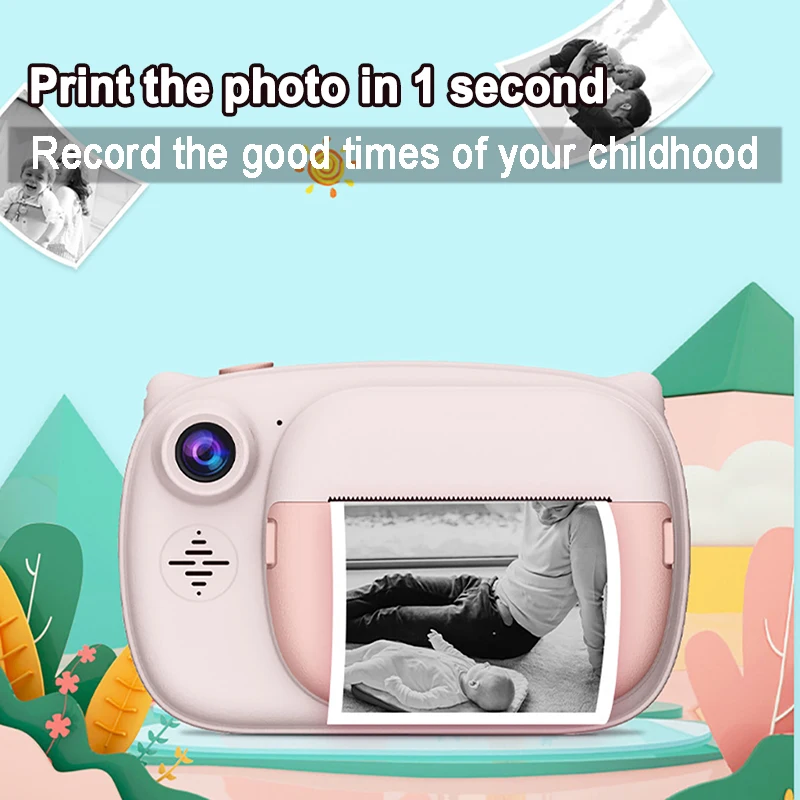 1080P HD Mini Selfie Toddler Camera Children's Print Style Birthday Gift with Micro & MP3 Recording Features Kids' Camera