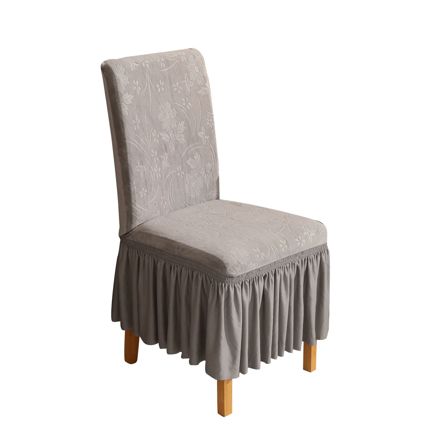 

Embossed Velvet Fabric Chair Cover For Dining Room Stretch Soft Stretch Cover For Dining Chairs Seat Case For Home Winter Decor