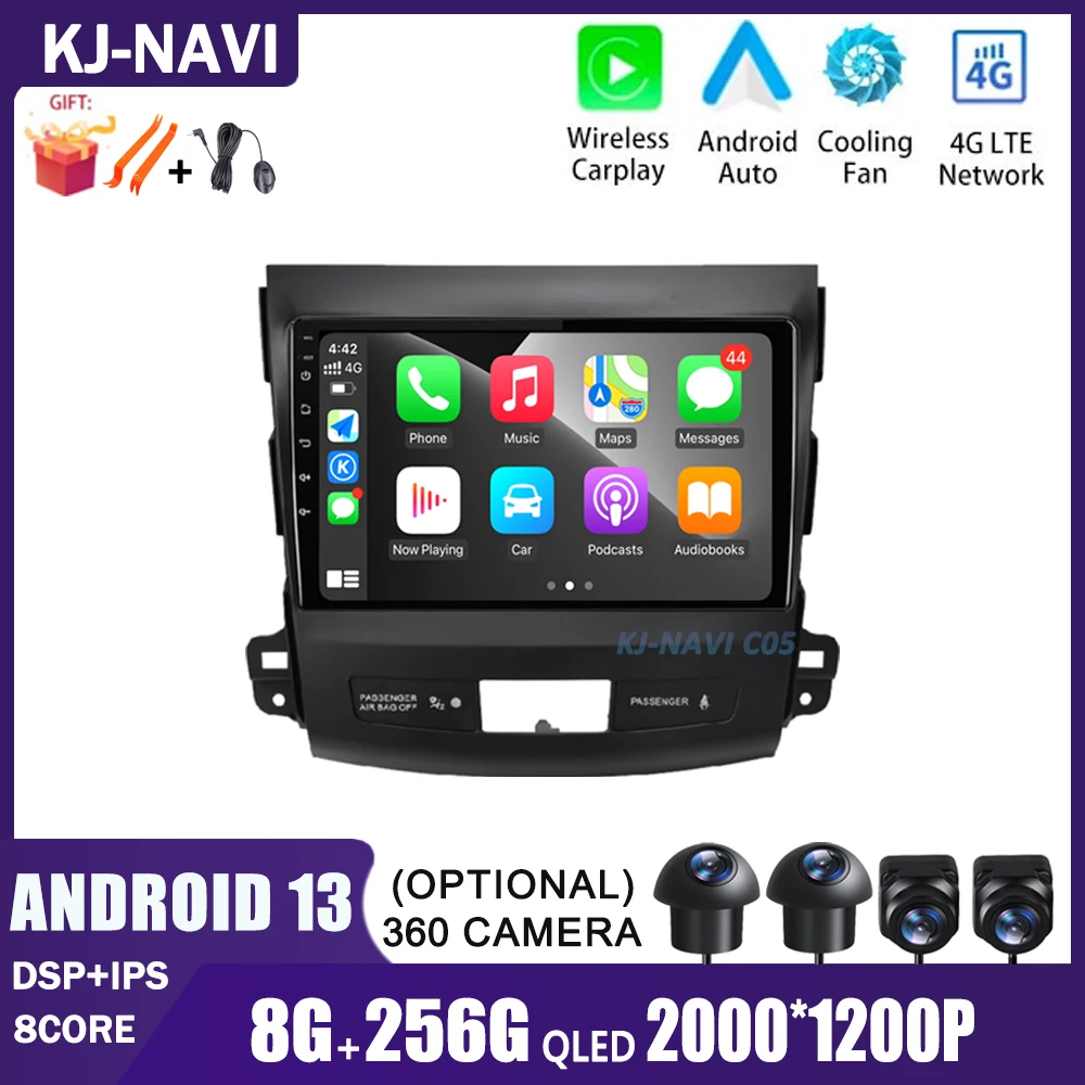 

Android 13 For Mitsubishi Outlander xl 2 2005-2011 Car Radio Stereo Multimedia WIFI Wireless Carplay Navigation GPS