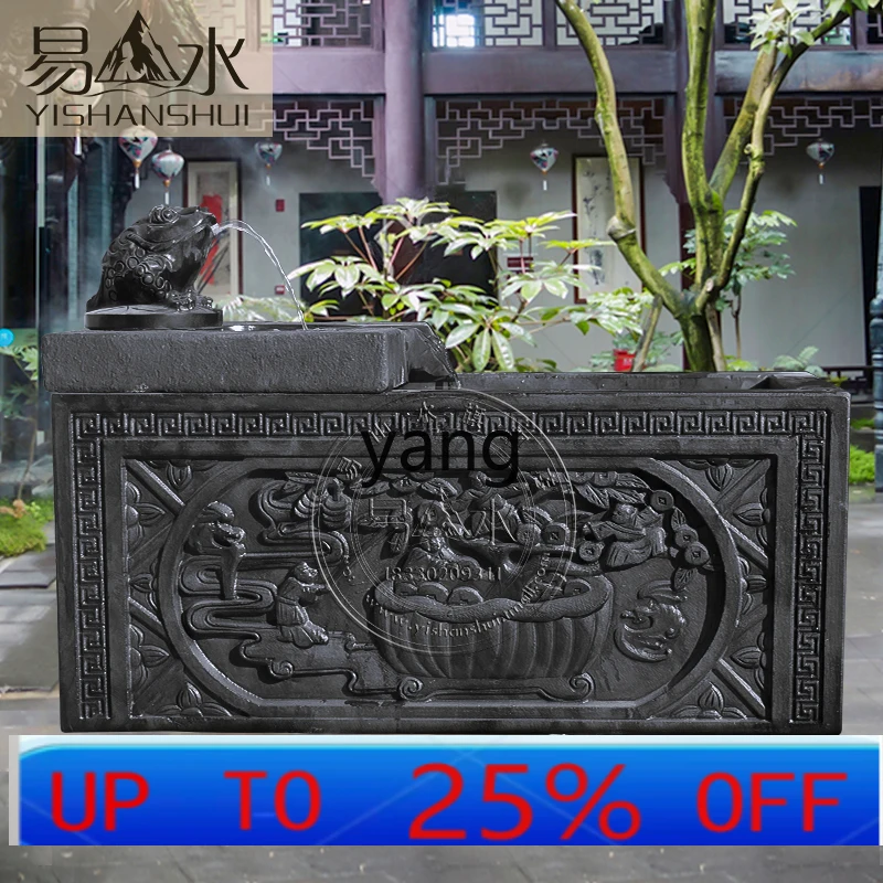 

Lmm stone carving fish tank natural bluestone new Chinese style fish farming flower garden landscaping ornament