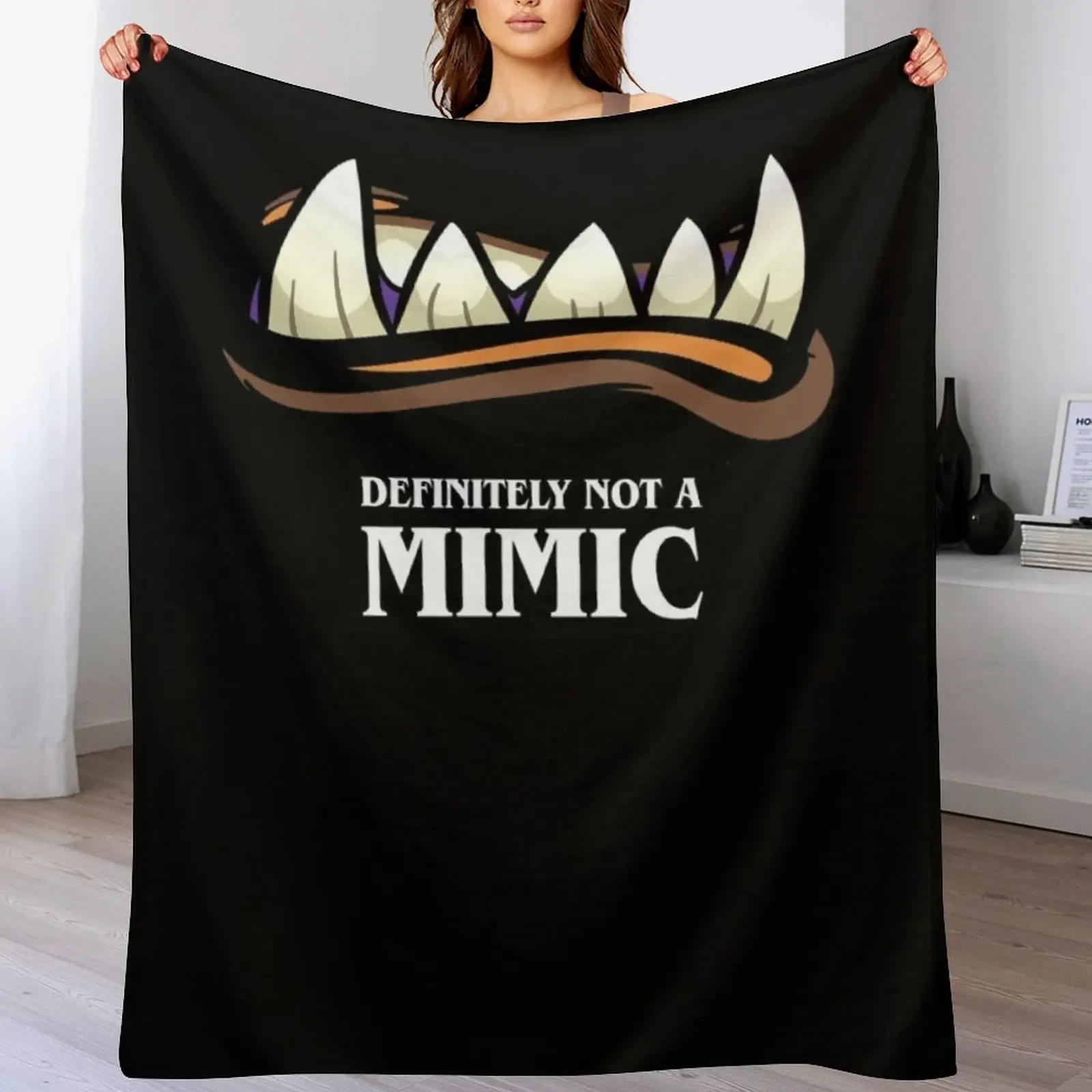

Definitely Not A Mimic Tabletop RPG Gaming Throw Blanket Beach Flannels Heavy Decorative Sofas Blankets
