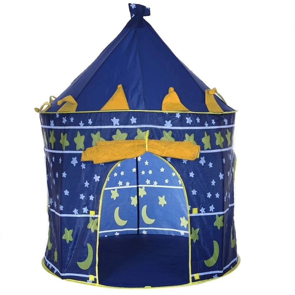 2 Colors Folding Tent Kids Children Boy Castle Cubby Play House Kids Gifts Outdoor Toy Tents Portable Foldable Play Tent Prince