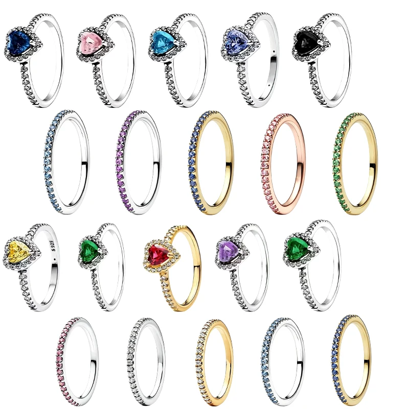 Classic 925 silver exquisite dazzling heart-shaped gemstone ring, suitable for wearing at banquets, a luxurious gift for women