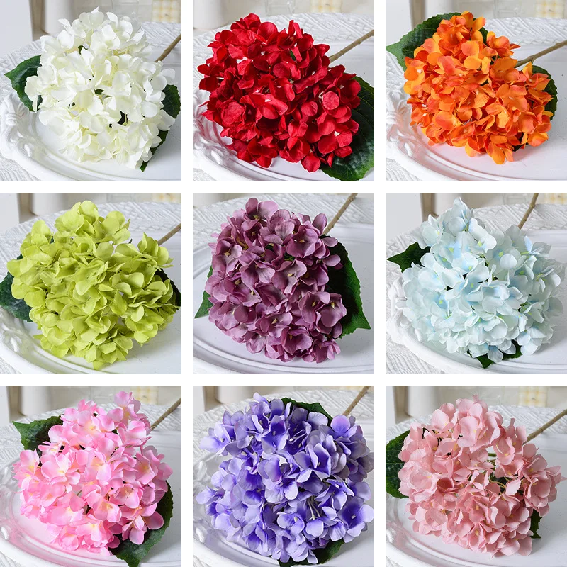 

High Quality Hydrangea Branch Fake Flowers Living Room Decoration Accessaries for Flower Arrangement Flores Artificales