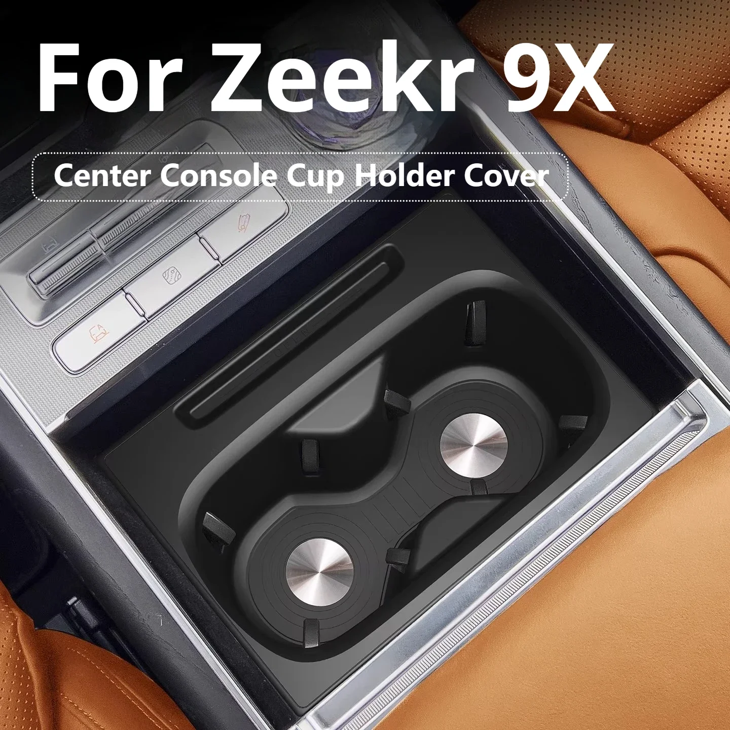For Zeekr 9X Car Cup Holder Cover Central Control Storage Slot Silicone Mat Anti Slip Storage Interior Modification Accessories