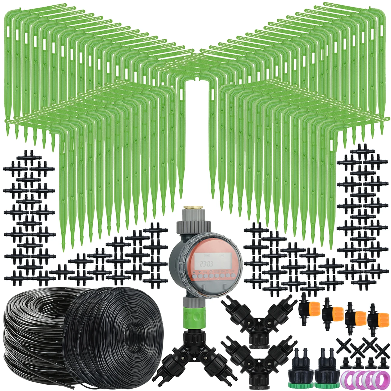 

KESLA DIY Drip Irrigation Garden Watering System Kit for Greenhouse Vegetables Bonsai Potted Flower Drop by Drop Dripper Tools