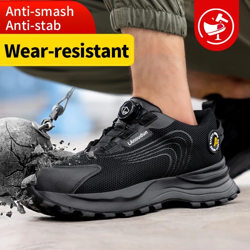 Herren Sicherheits schuhe intelligente Schnalle Anti Smashing Anti Pannen licht atmungsaktive