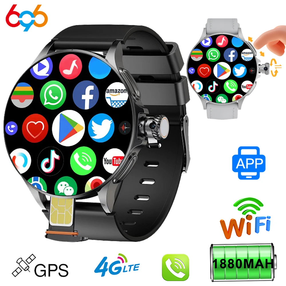 

4G+32G ROM Android Smart Watch Men GPS HD Camera NFC 4G SIM Card Smartwatch Women WIFI Wireless Fast Internet Access Video Call