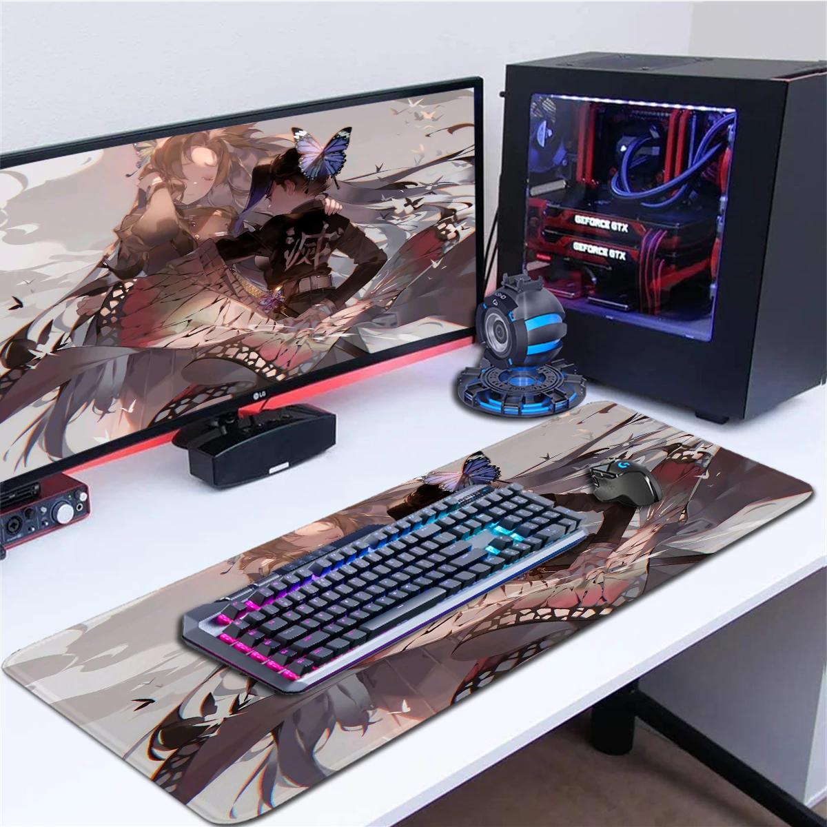 

Anime Mouse Pads Large Gaming Mousepad Demon Slayer XXL PC Computer Keyboard Pad for Gamer Non-Slip Base Laptop Mouse Mat Office