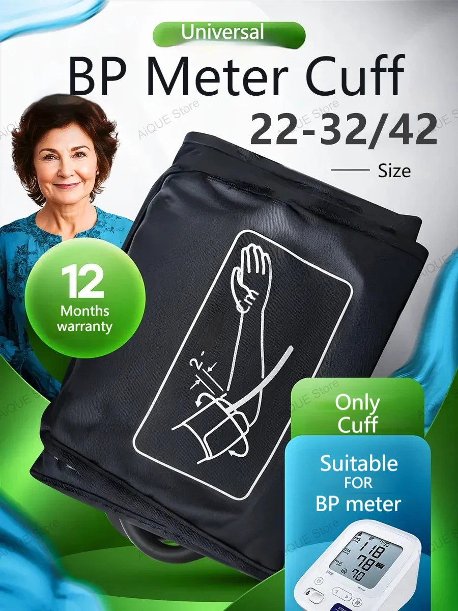 

AiQUE 22-32/42cm Blood Pressure Monitor Cuff For Arm Blood Pressure Monitor Meter Pulse Tonometer Measuring Belt Armband