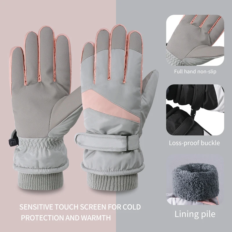 Snow Gloves with Touchscreen, Warm Winter Gloves for Men Women,Windproof Warm Skiing Gloves For Outdoor Sports,Road Racing