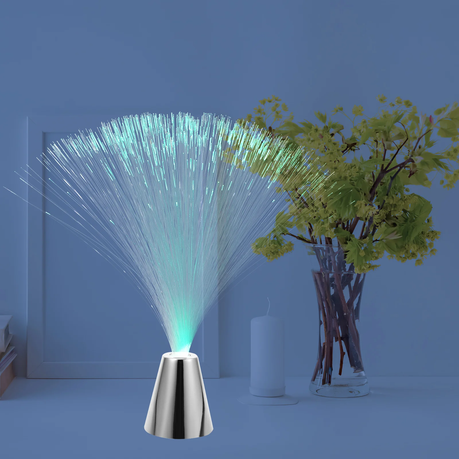 2Pcs LED Fiber Optic Light Colorful Operated Decorative Lamp Energy Saving Romantic Atmosphere for Party Home
