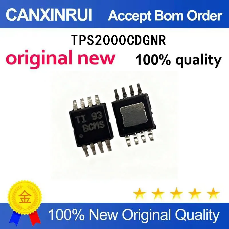 

(5-100 Pieces) Brand new original TPS2000CDGNR silk screen BCMS MSOP-8 power electronic switch chip IC