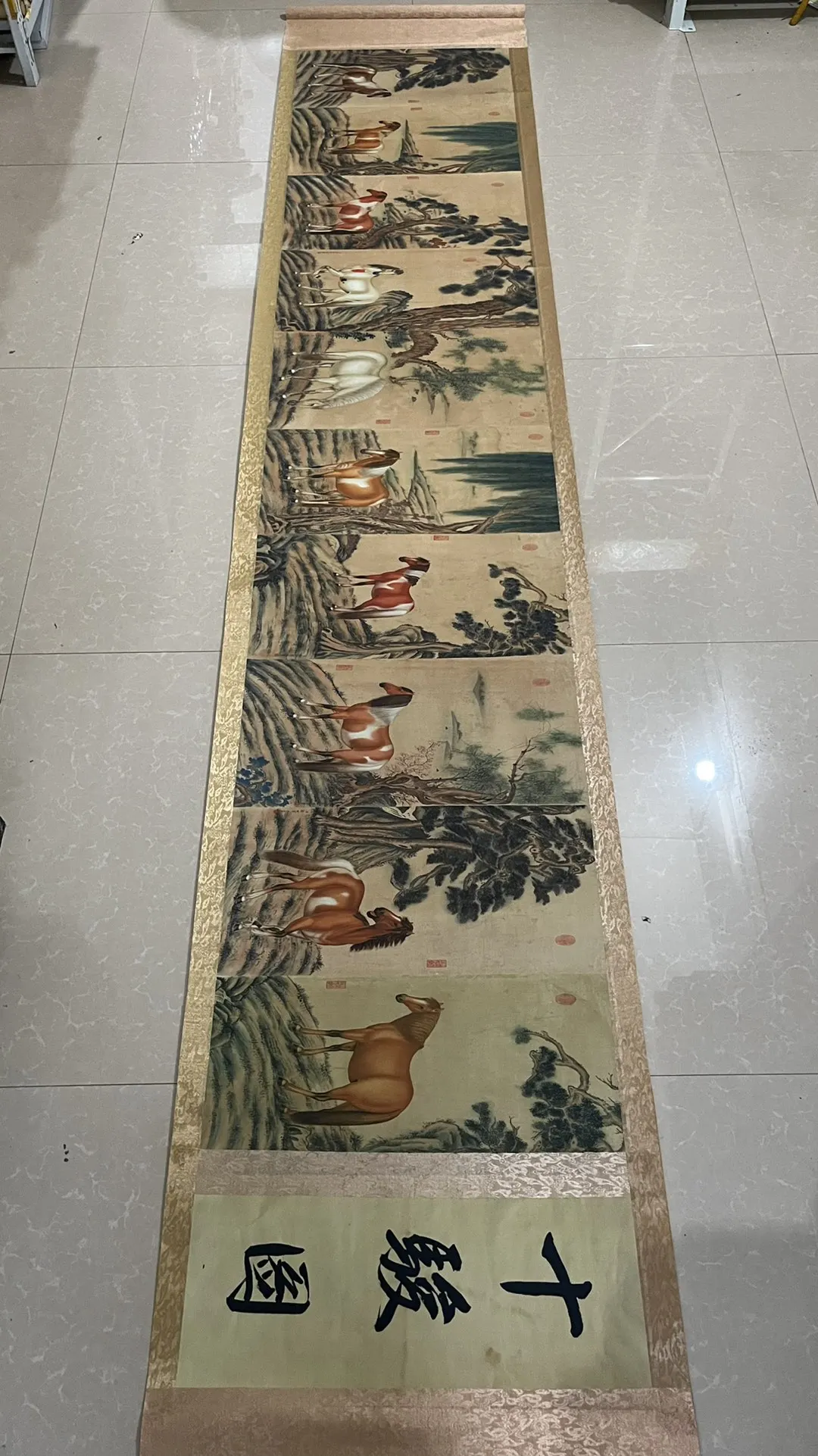 

Китай гостиная декоративная роспись фреска Цин Шин Ланг десять jun фотографии