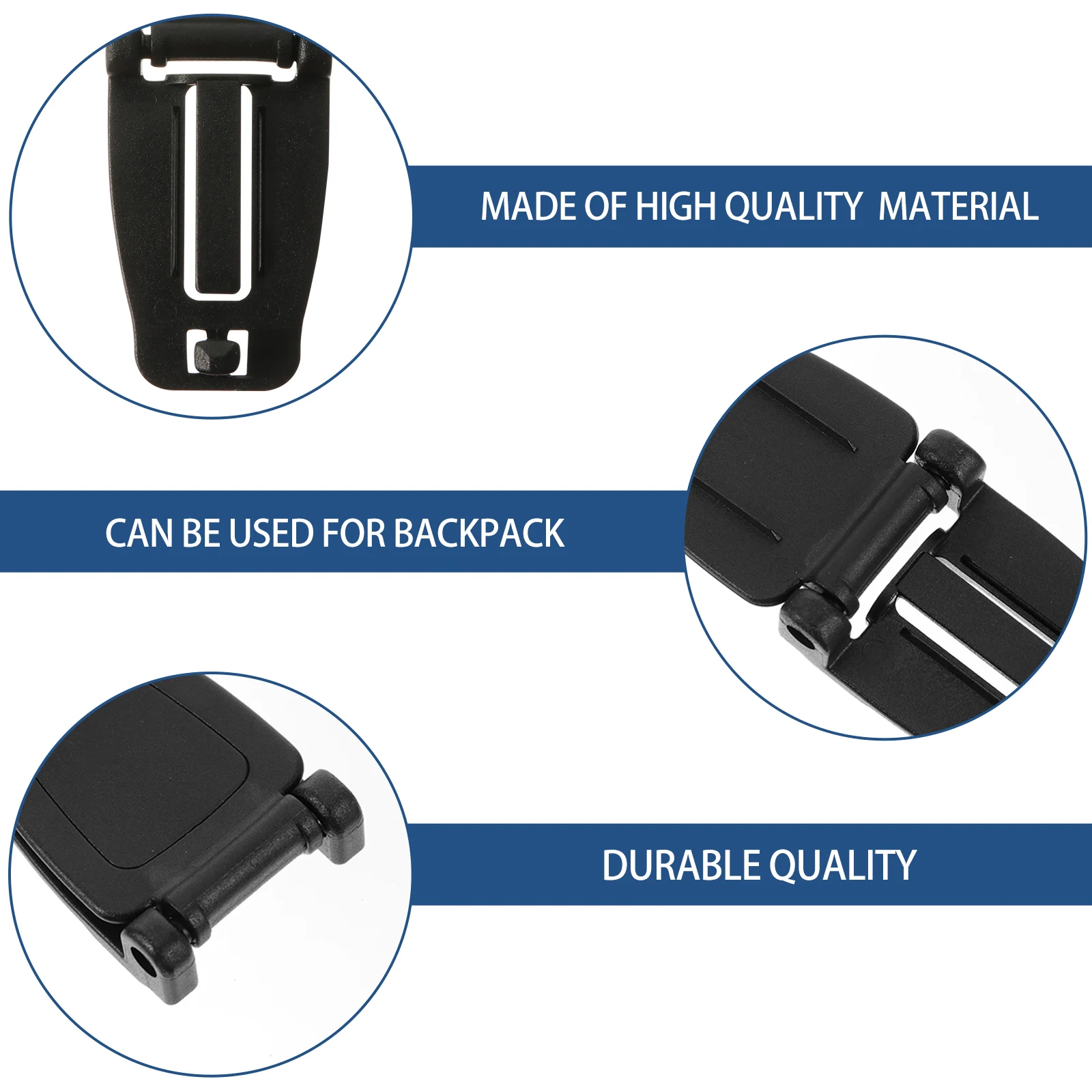 

10pcs Backpack Accessories Durable Plastic Webbing Buckle Compact Lightweight Portable Connecting Buckle for Bag Pack