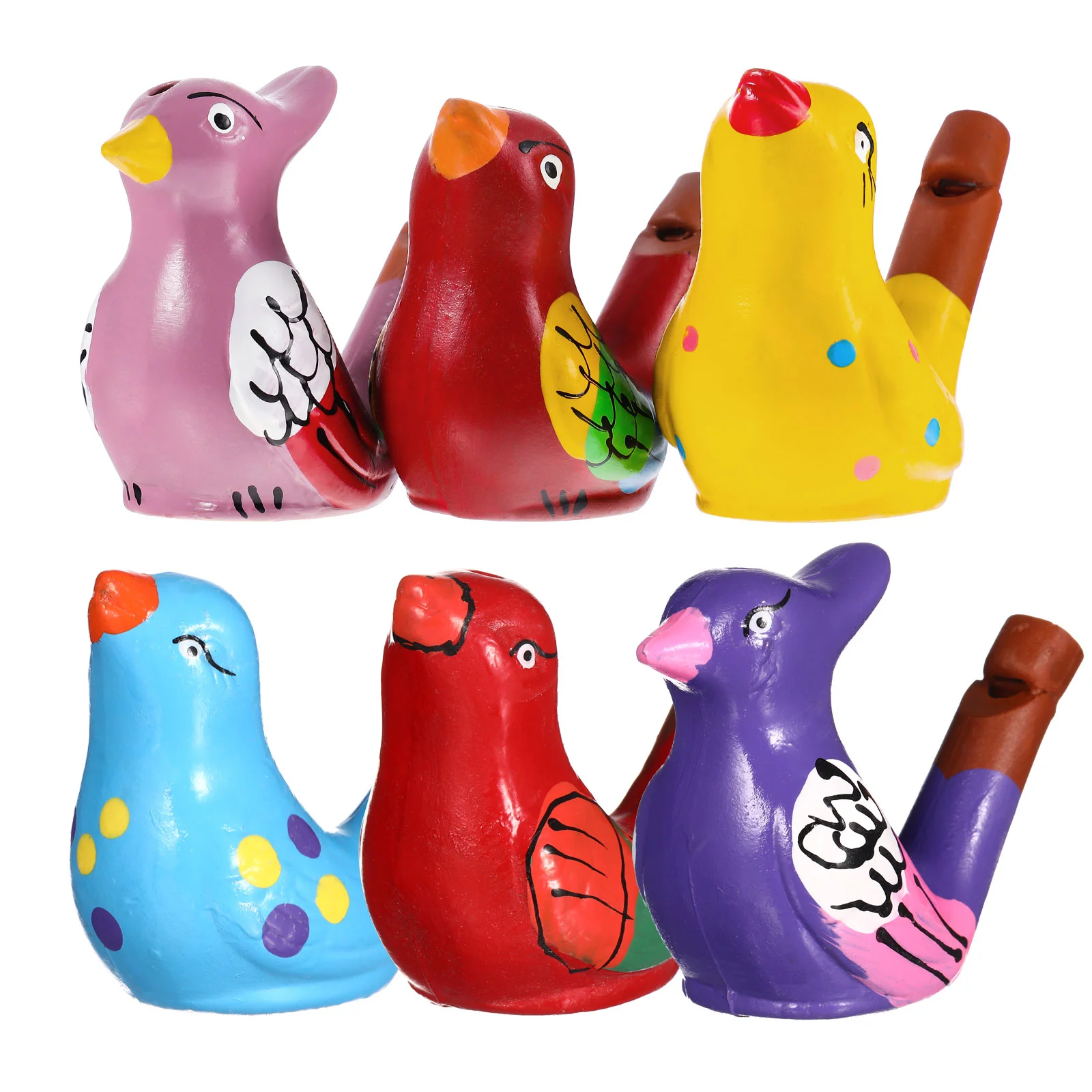 6 Stuks Keramische Vogel Fluitjes Grappige Water Fluitje Lawaaimakers Bathtime Muziekinstrument Speelgoed Kids Party Gunsten Gift Willekeurige Stijl