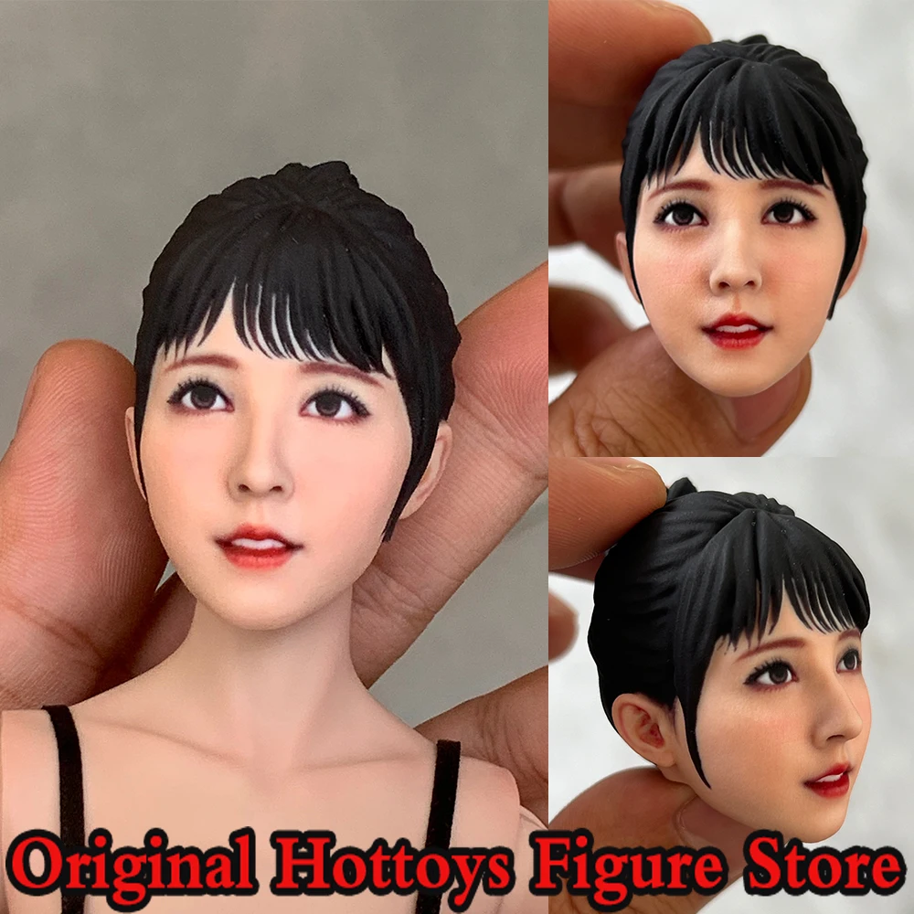 

1/6 1/12 Scale Female Soldier Head Sculpture Mikami Yua Japanese Actor Head Carving For 12'' 6'' Action Figure Model Toys