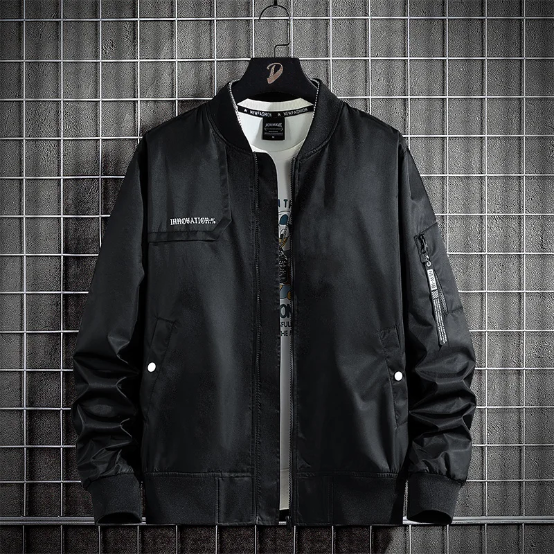 Trendy Pilot Jacket Men's motorcycle Cargo Coat Spring and Autumn New Loose fitting Top Baseball Jersey Plus size 7XL 8XL 9XL