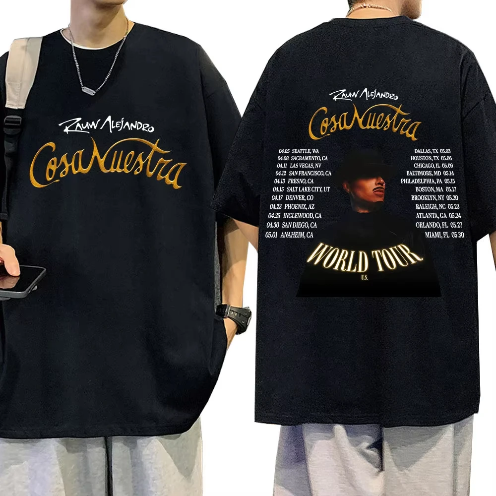

Rauw Alejandro Cosa Nuestra World Tour 2026 T-shirt Men's Clothing Fashion Short Sleeve T Shirt Cotton Casual Oversized T-Shirts