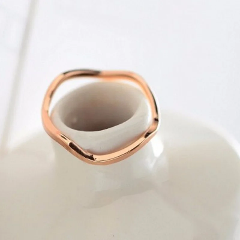 Wave Rings Punk Metal Geometry Circular Rings Index Finger Accessories Buckle Joint Tail Ring For Women Jewelry Gifts
