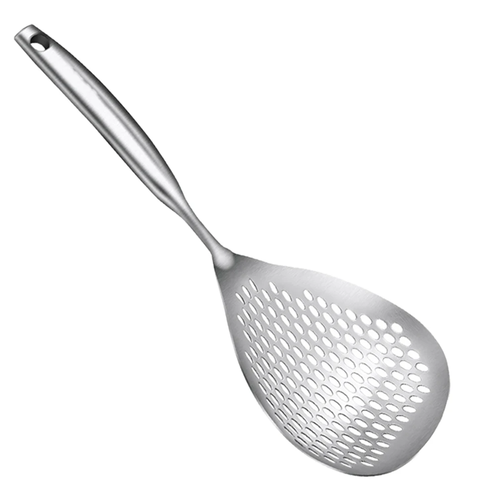 

1pc Stainless Steel Colander Spoon Noodle Kitchen Scoop Filter Tool Light Silver Home Restaurant Hotel Use