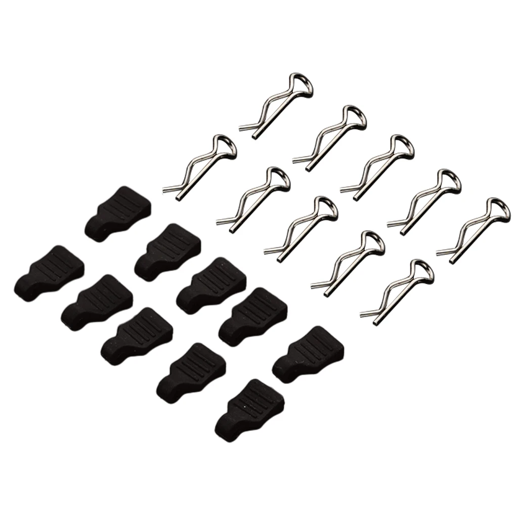 Carcasa de Metal Tipo R para carrocería de coche, Clips fijos con lengüeta para Axial SCX10 20 piezas MJX Hyper Go 1/10 1/14, piezas de coche RC,