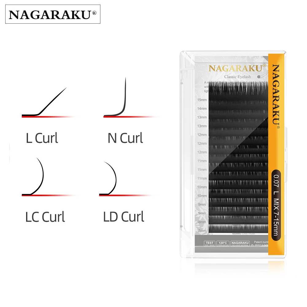 NAGARAKU Eyelash Extensions L  LC LD N curl M Curl Mink Eyelash Individual Makeup False Lashes Magnetic Eyelashes  Cilios Beauty