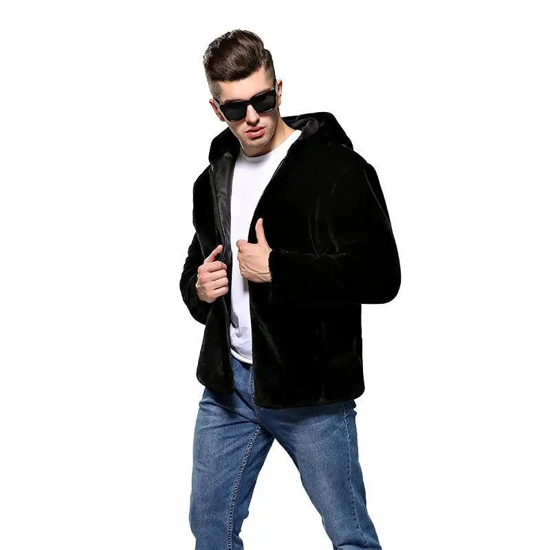 Autumn and Winter New Men\'s Thickened Loose Mink Coat Casual Fashion Faux Fur Coat