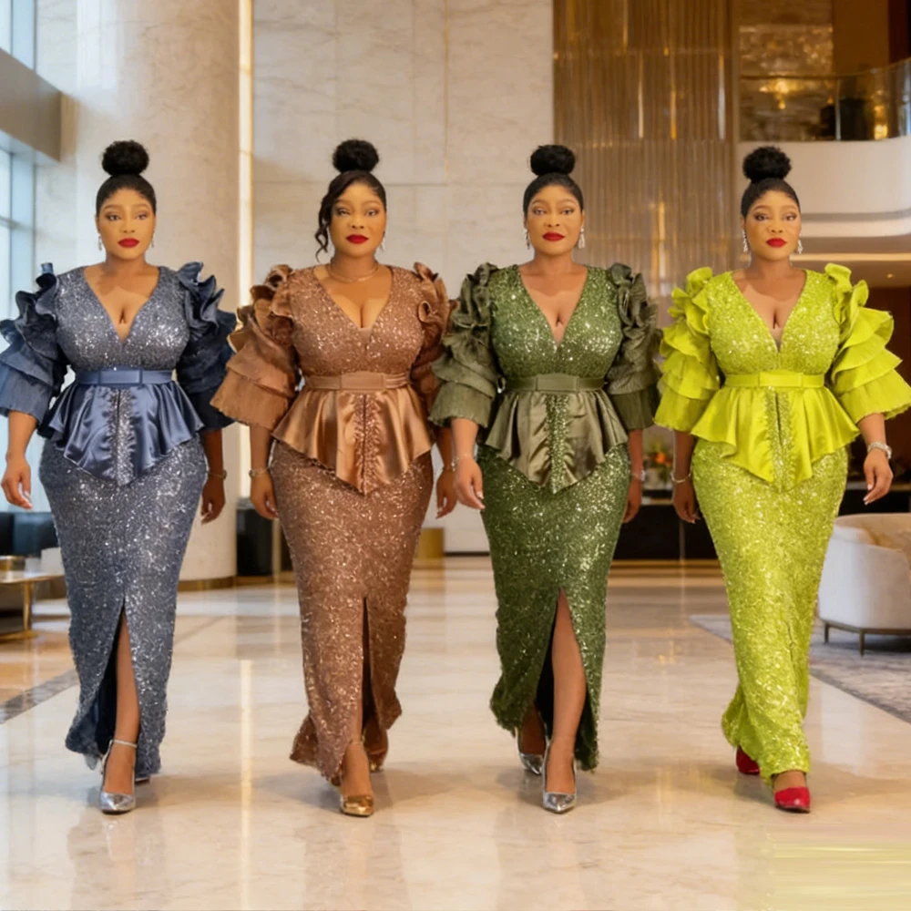 

Африканские платья для женщин: вечернее платье макси с пайетками, облегающее, в стиле Анкара, дашики, турецкий кафтан, африканская одежда, нарядные платья, наряды, гowns