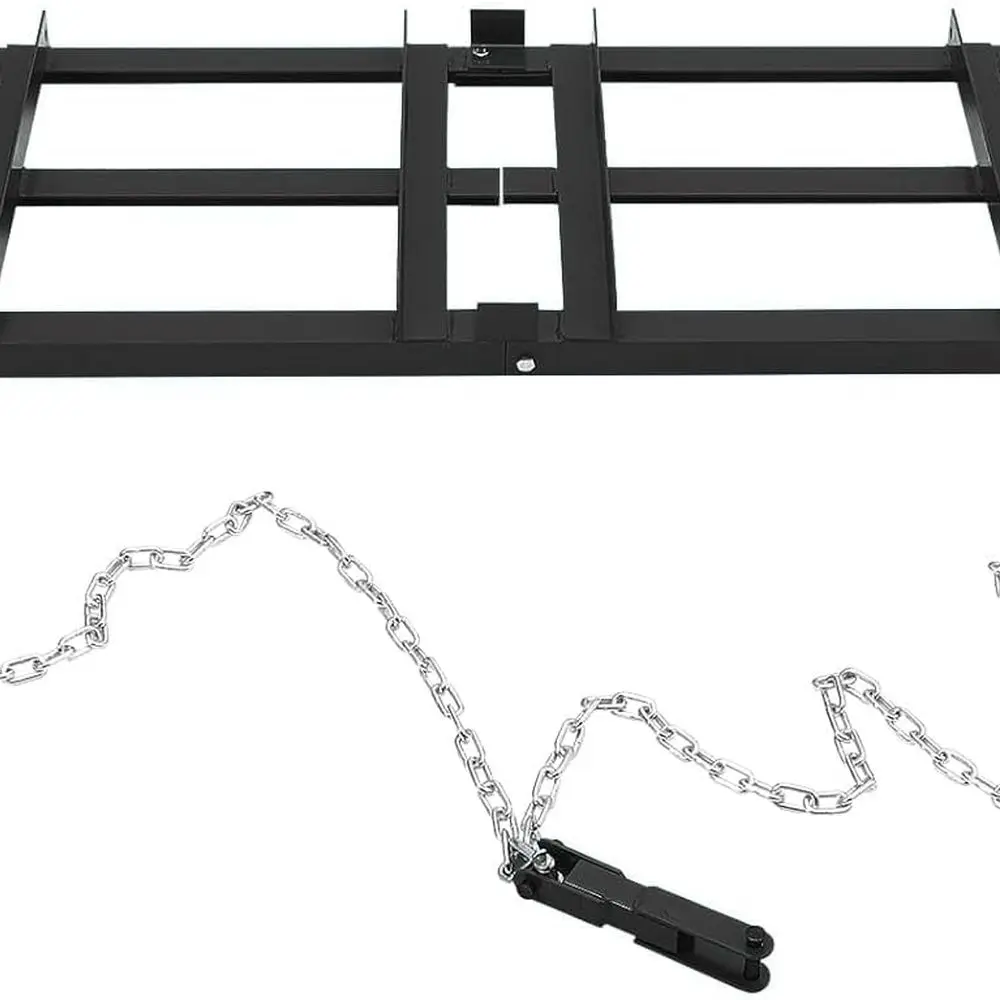 

Drag Harrow, 8-футовая сверхмощная буксировочная борона за регулируемыми стержнями и цепью 72 дюйма, ландшафтные грабли для подъездной дороги для квадроциклов,