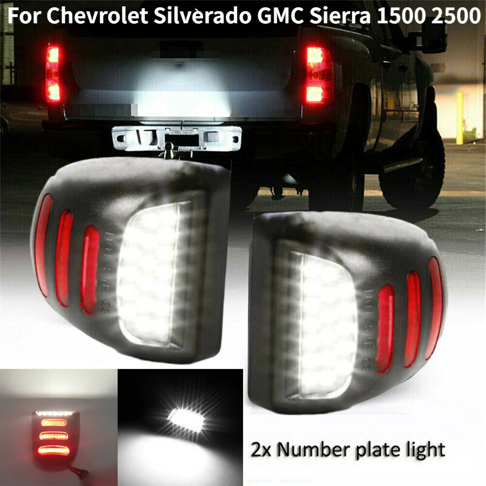 2Pcs 12V 6000K for Chevrolet Silverado Avalanche Traverse Tahoe Suburban LED Car Number License Plate Lights Lamp Auto Light