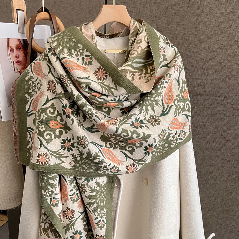 New Women\'s Luxury Warm Scarf Imitation Cashmere Fashion Shawl for Going Shopping and Gathering Poncho for Lady Winter Hot Sale