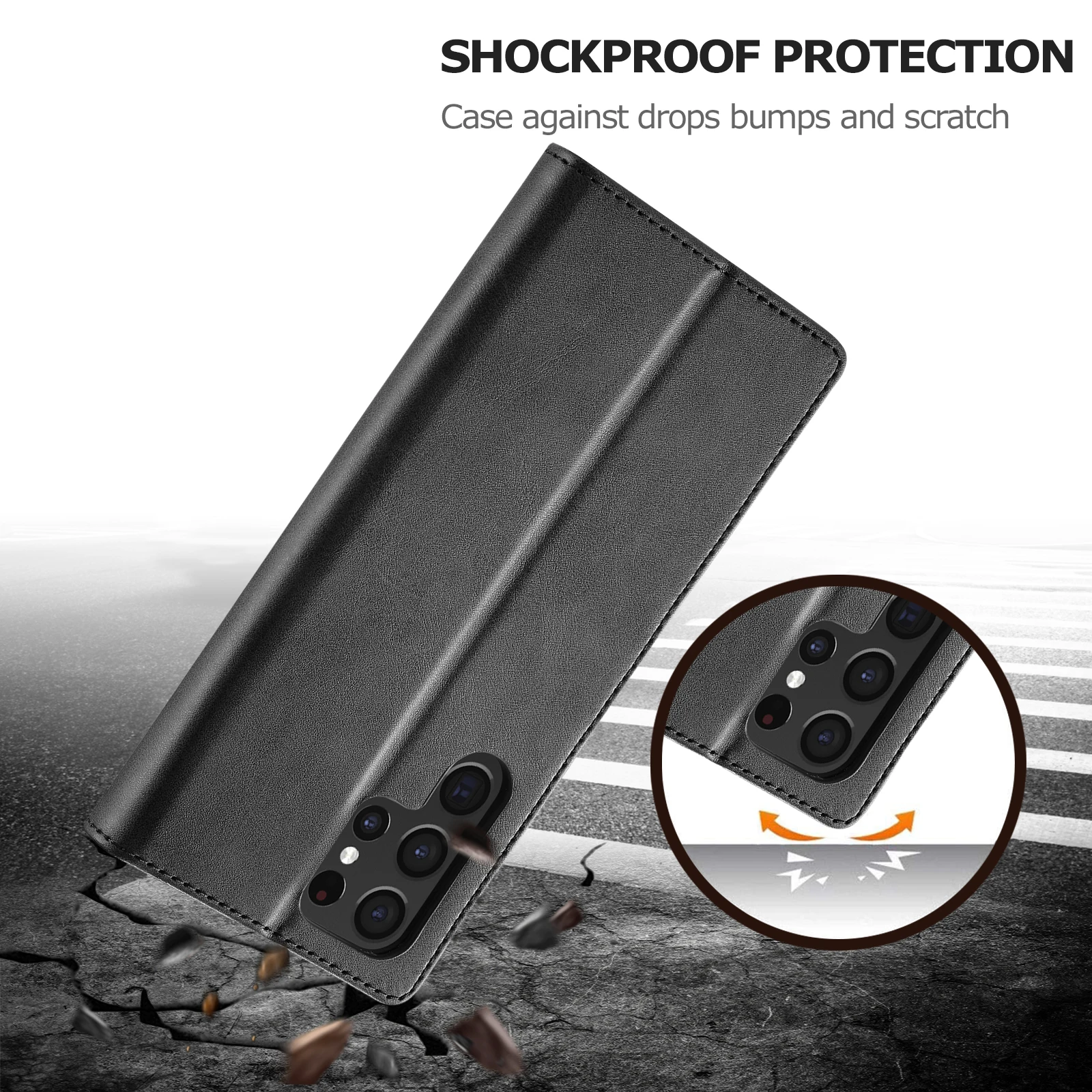 Business Leather Case for Samsung Galaxy S26 S25 Ultra S24 FE S23 Plus A17 A16 A26 A36 A56 A37 A57 Flip Wallet Card Phone Cover