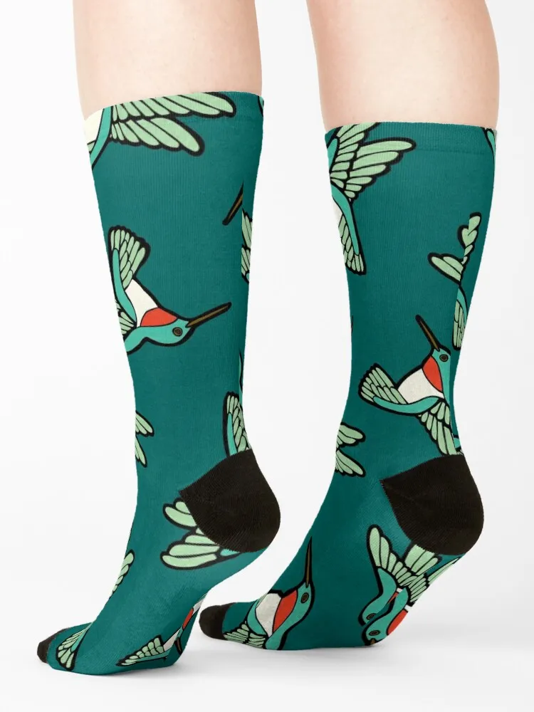 Hummingbird Pattern Socks sheer sport compression ankle Socks For Man Women's