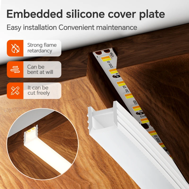 1 متر-10 متر LED النيون حبل أنبوب لينة سيليكون الناشر قناة أسود/أبيض شريط مرن قطاع ضوء لقناة راحة #2