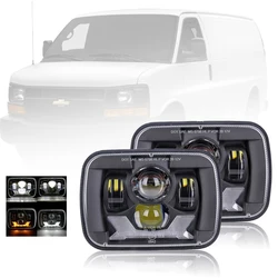 Super Bright 5x7 Inch Led Headlights 7x6 80000LM Led Headlamp Hi/Low Turn Signal Dot E9 DRL For Offroad 4x4 Accessories 12V 24V
