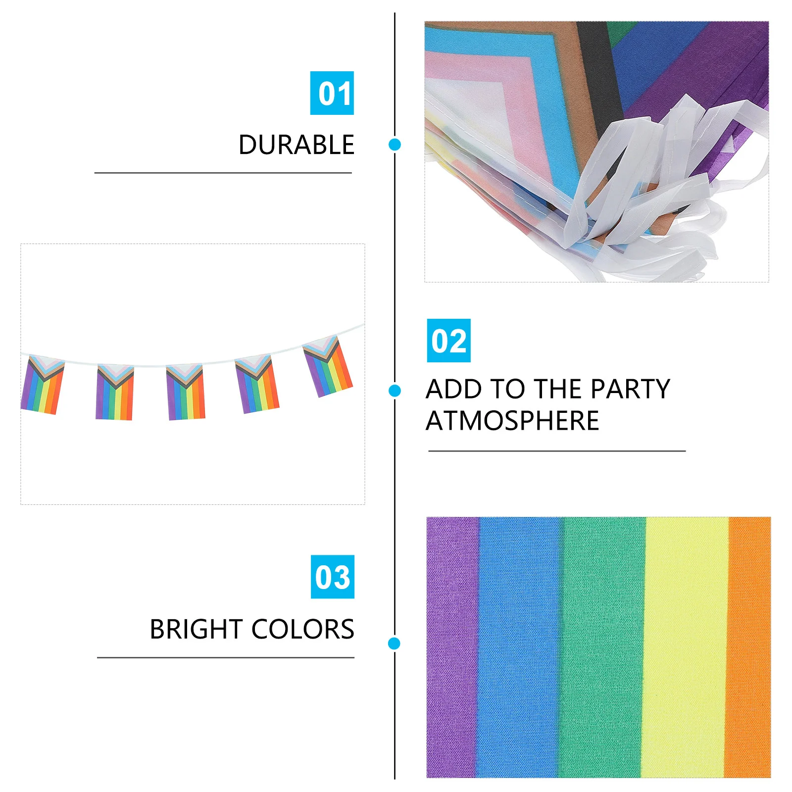 Pride Flag Banner Rainbowflags Bunting Progress String Gay Parade Garland Party Q Pennant Decorations Lesbian Supplies